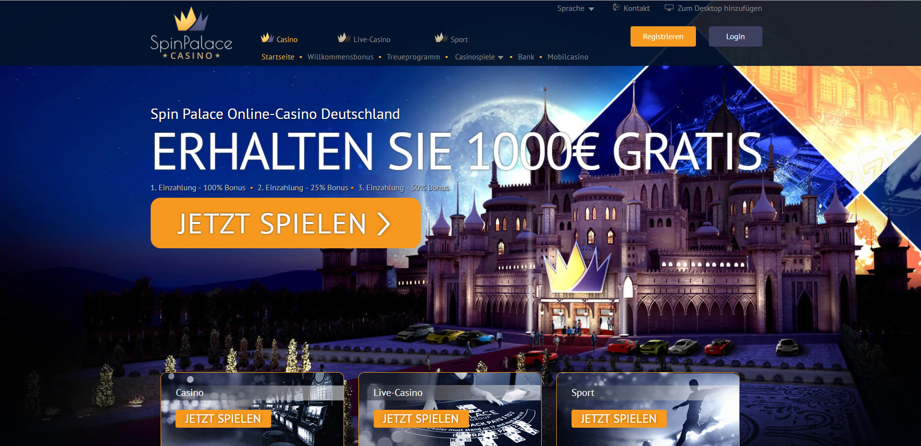 Spin Palace Casino Startseite